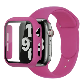 Příslušenství k chytrým hodinkám Řemínek + ochranné pouzdro s tvrzeným sklem pro Apple Watch 45mm Barva: Dragonfruit