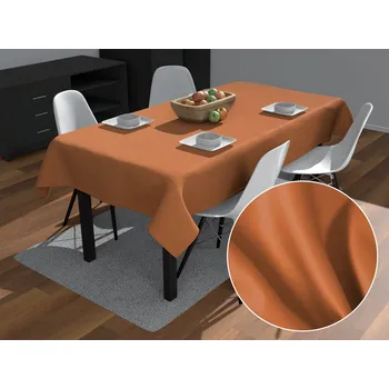 ubrus Velký obdélníkový bavlněný saténový ubrus ST-008 Skořicový 160x200 cm