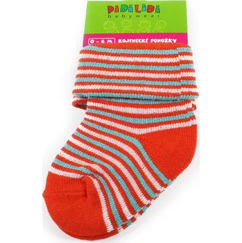 Oranžové pruhované chlapecké kojenecké ponožky Nathan 0 - 6 měsíců - 1 pár