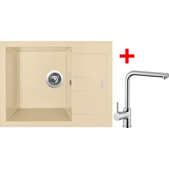 Kuchyňský dřez Set Sinks AMANDA 650 + ELKA Barva: Písková, Označení: Sahara + Dárek
