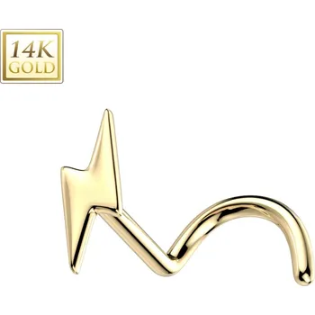 Piercing Šperky4U Zlatý piercing do nosu - blesk, Au 585/1000 - ZL01238-YG