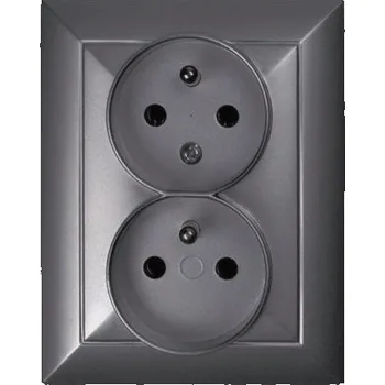 Stavebniny Timex Dvojzásuvka OPUS style grafit