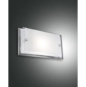 Nástěnné svítidlo Fabas 2957-21-102 Maggie, nástěnné hranaté svítidlo z bílého skla, 1x60W, 35x18cm