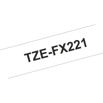 Pásek do tiskárny Originální kazeta s flexibilní páskou Brother TZe-FX221 - černý tisk na bílé, šířka 9 mm