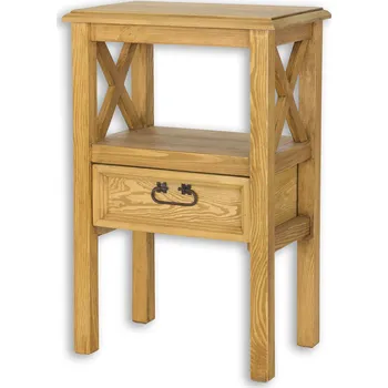 Noční stolek Drewmax SN703 noční stolek masiv borovice rustikal (Voskovaný borovicový noční stolek)