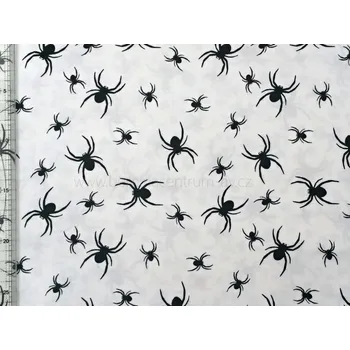 Česká 999-326 pavouci černá bavlněná látka patchwork