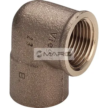 rozdělovač topení Koleno Cu pájecí 90° 4090G s vnitřním závitem 15 x 1/2", 100667