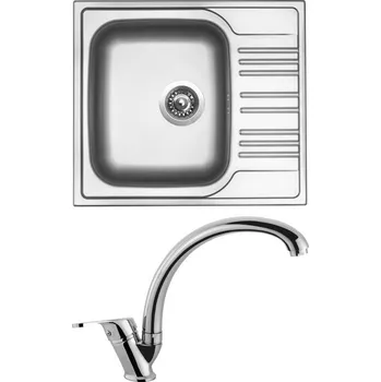 Nerezový dřez Set Sinks STAR 580 V matný+ baterie Baterie: EVERA