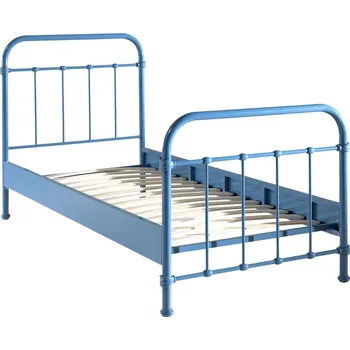 Dětská postel Modrá kovová postel Vipack New York 90 x 200 cm