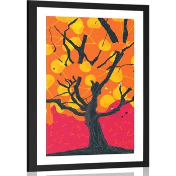 Plakát Dovido Plakát s paspartou pestrobarevný zajímavý strom