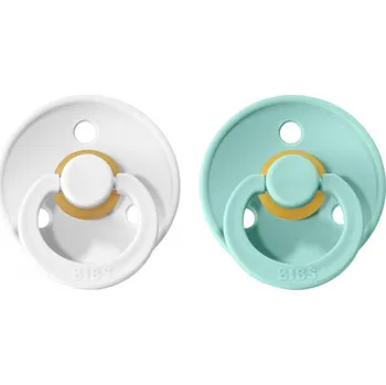 dudlíky BIBS Colour dudlíky z přírodního kaučuku 2ks vel.2 White/Mint