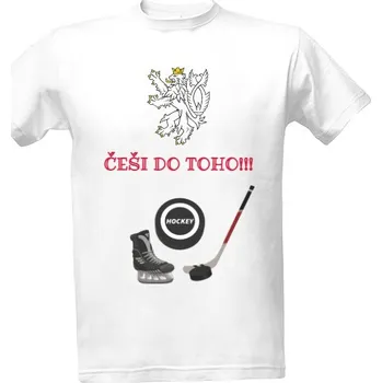 Pánská móda Tričko s potiskem Česko a hokej pánské
