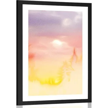 Plakát Dovido Plakát s paspartou jemné obrysy lesa