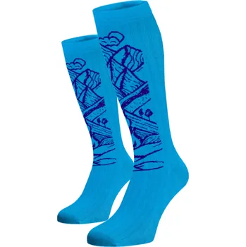 Dámské ponožky Kompresní podkolenky - HORY A KOPCE (modrá) Modrá Bavlna 42-44