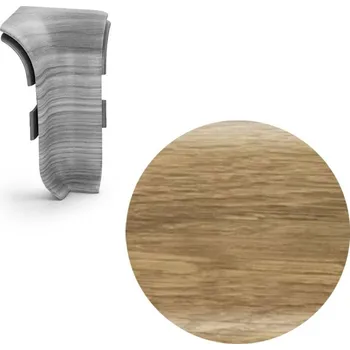 soklová lišta NOVÁK Vnitřní roh k soklové liště PVC dub Bourbon přírodní 56x23 flexibilní NGOU69