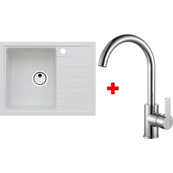 Granitový dřez Set Alveus INTERMEZZO 30 + TONIA chrom Barva: Bílá, Označení: White + Dárek