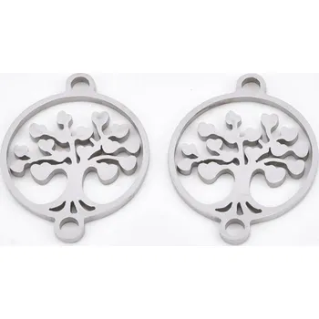 Dětské navlékací korálky Pro Háčkování Mezidíl strom života 19 x 15 mm ocel