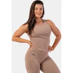 NEBBIA Žebrované úpletové tílko z organické bavlny 414 - Hnědá - XS