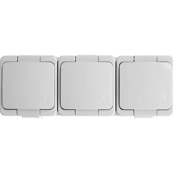 Elektrická zásuvka Trojitá zásuvka s klapkou