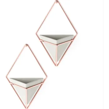 Květináč Květináče na stěnu Umbra TRIGG malé 2 ks - šedý/měděný šedá