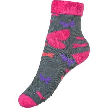 BeSnazzy protiskluzové ponožky pro zdravé lezení a první krůčky froté - dívčí - šedé, velikost: 15-17 (9-10cm)