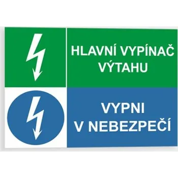 Hlavní vypínač výtahu Plast 297 x 210 mm (A4) tl. 0.5 mm - Kód: 00860