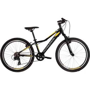 Dětské kolo Kross Hexagon JR 1.0 24'' 2022 černé/stříbrné/žluté 13"
