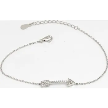 Náramek Dámský stříbrný náramek šíp se zirkony 17-20 cm STNA0500F