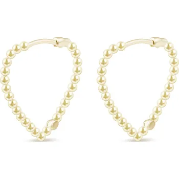 Náušnice Ellami VERONA 2376 Náušnice kroužek ve tvaru srdce, složený z kuliček Ellami