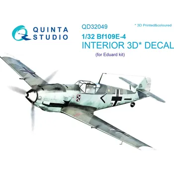 Plastikový model Quinta studio 1/32 Bf 109E-4 3D-Print&colour Interior (EDU)