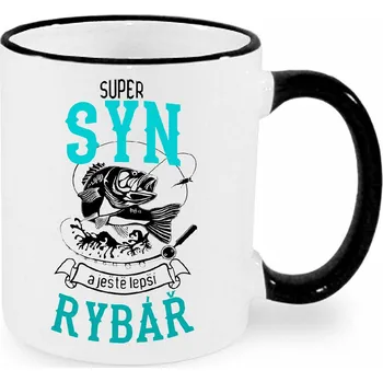 Hrnek - Super syn a ještě lepší rybář Barva: Černá