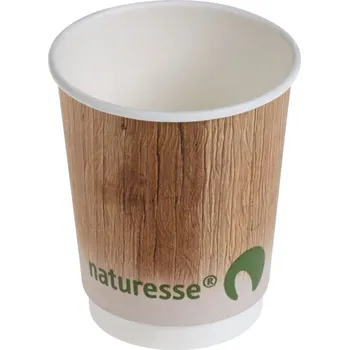 Jednorázové nádobí naturesse Kávové kelímky |1dl | S potiskem palmového listu | Kompostovatelné | Z celuózy Balení: 50 Ks