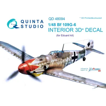 Plastikový model Quinta studio 1/48 Bf 109G-6 3D-Print&colour Interior (EDU)