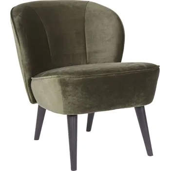 Křeslo WOOOD Tmavě zelené sametové křeslo Norma