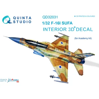 Plastikový model Quinta studio 1/32 F-16I SUFA 3D-Print & colour Interior...