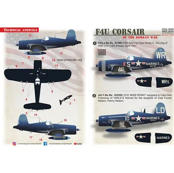 Plastikový model Print Scale 1/32 F4U Corsair in Korean War, Part 2 (wet decal)