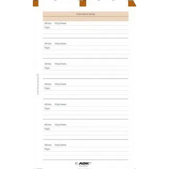 Diář Náplň do diáře ADK A5 internetové adresy formulář