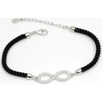 Náramek Stříbrný náramek nekonečno se zirkony 15,5-19 cm STNA0506F