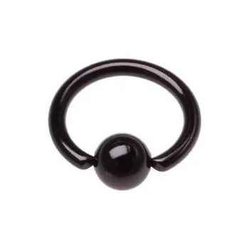 Piercing Piercing - kruh černý (1,2 x 6 mm, kulička 3 mm)