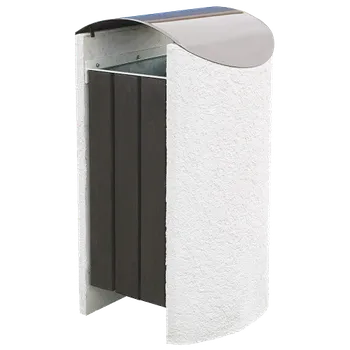 Venkovní odpadkový koš Betonový koš se stříškou a dřevěným obkladem