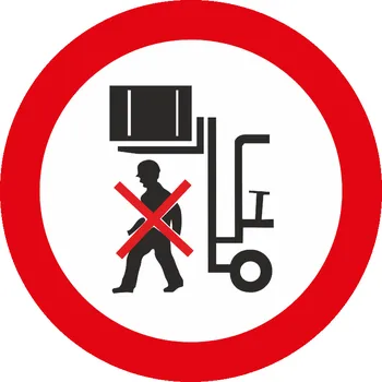 Značení Nevstupujte pod zvednutý náklad samolepící vinylová fólie 100 x 100 mm