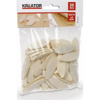Příslušenství k frézce KREATOR KRT120101 - Spojovací lamela 45 x 15 x 4 mm (50 ks)