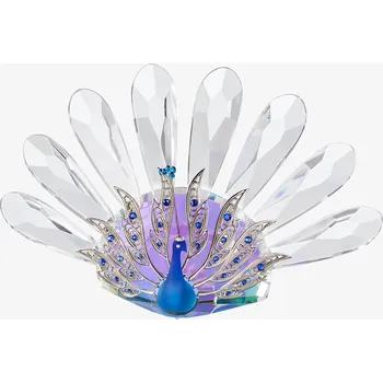 Skleněná figurka Paví krása z českého křišťálu Preciosa