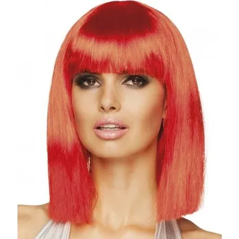 Karnevalová paruka Paruka neonově červená, mikádo