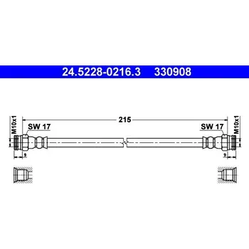 Brzdový systém Brzdová hadice ATE 24.5228-0216.3