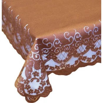 ubrus Ubrus žakárový, Felicia, hnědý, 122 x 157 cm ovál