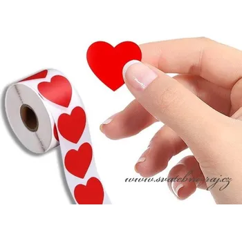 Svatební dekorace Samolepky červená srdíčka