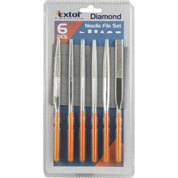 Ruční nářadí pilníky diamantové jehlové, sada 6ks, 160mm