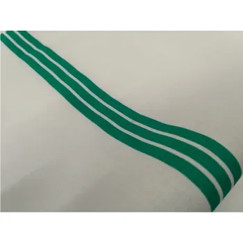 Prostěradlo Bavlněná podložka bílá se zeleným pruhem Rozměr: 120x150 cm