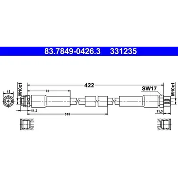 Brzdová hadice Brzdová hadice ATE 83.7849-0426.3